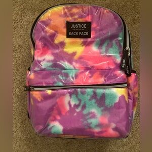 Justice Black and White Logo Backpack